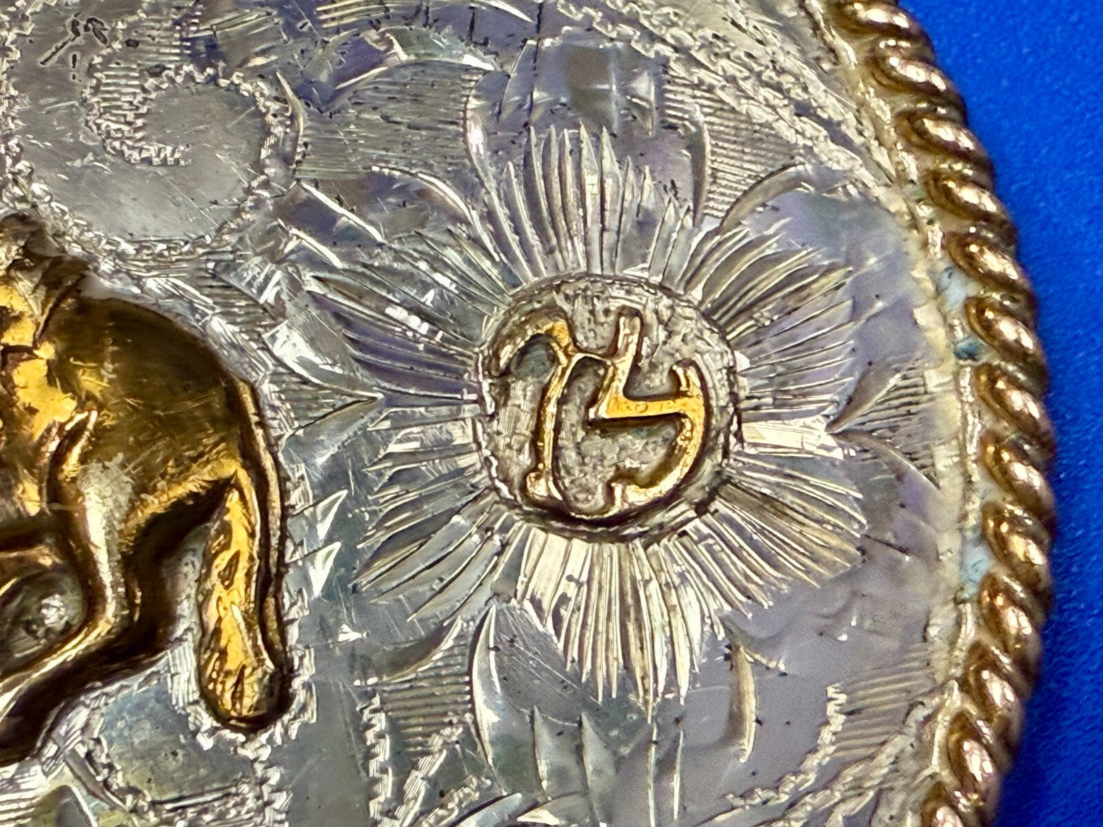 Tuba City High School Rodeo B-K Silversmiths Award Trophy Belt Buckle