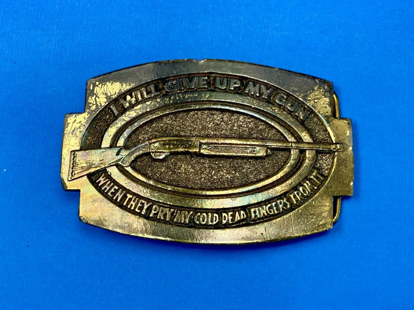 1979 - I Will Give Up My Gun When They Pry It Cold Dead Fingers Belt Buckle