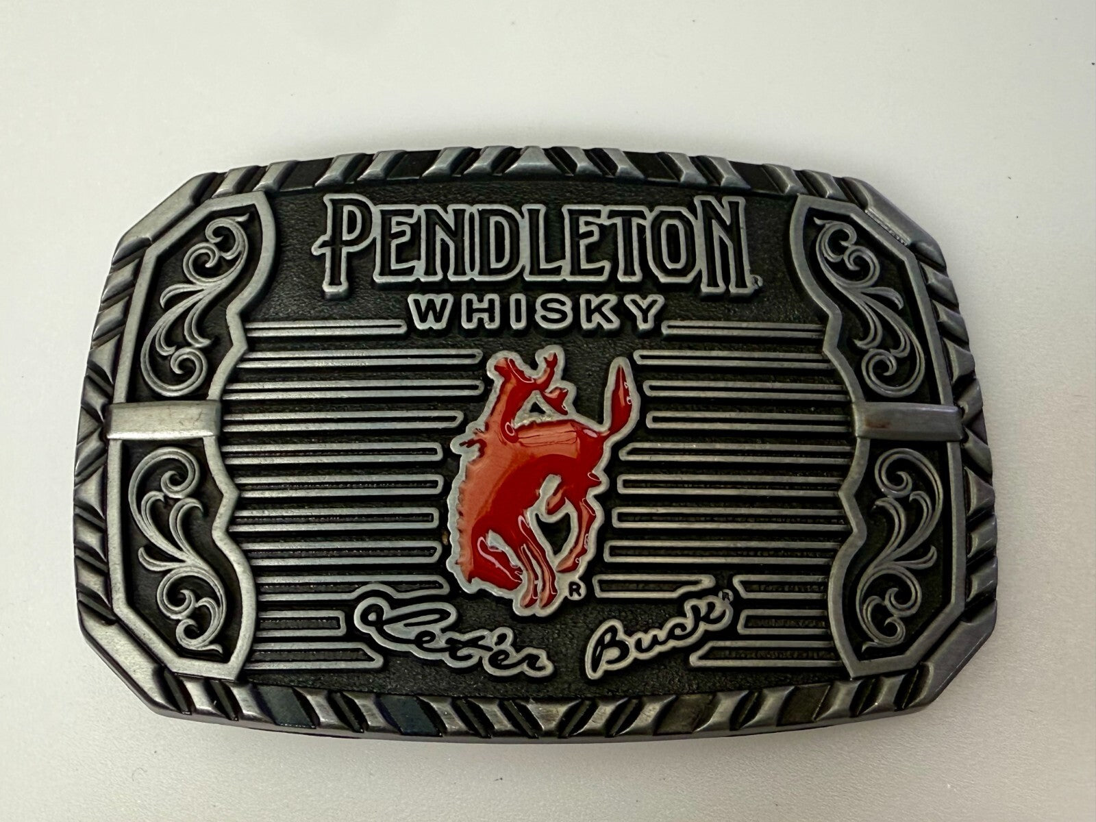 2025 Pendleton Whisky Let'er Buck Rodeo Cowboy Montana Silversmiths Belt Buckle
