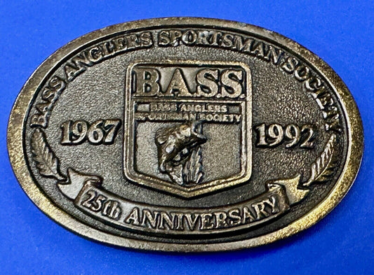BASS 25th Anniversary Belt Buckle Bass Anglers Sportsman Society 1967 1992