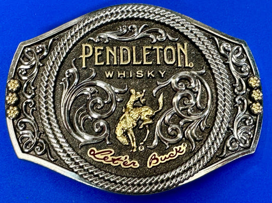 2021 Pendleton Whiskey Let'er Buck Rodeo Cowboy Montana Silversmiths Belt Buckle