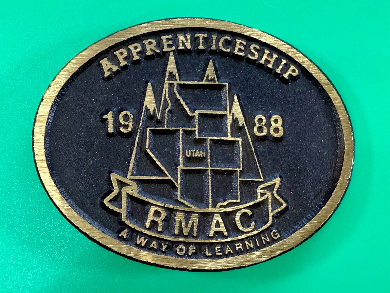 APPRENTICESHIP RMAC A WAY OF LEARNING UTAH Vintage 1988 Belt Buckle