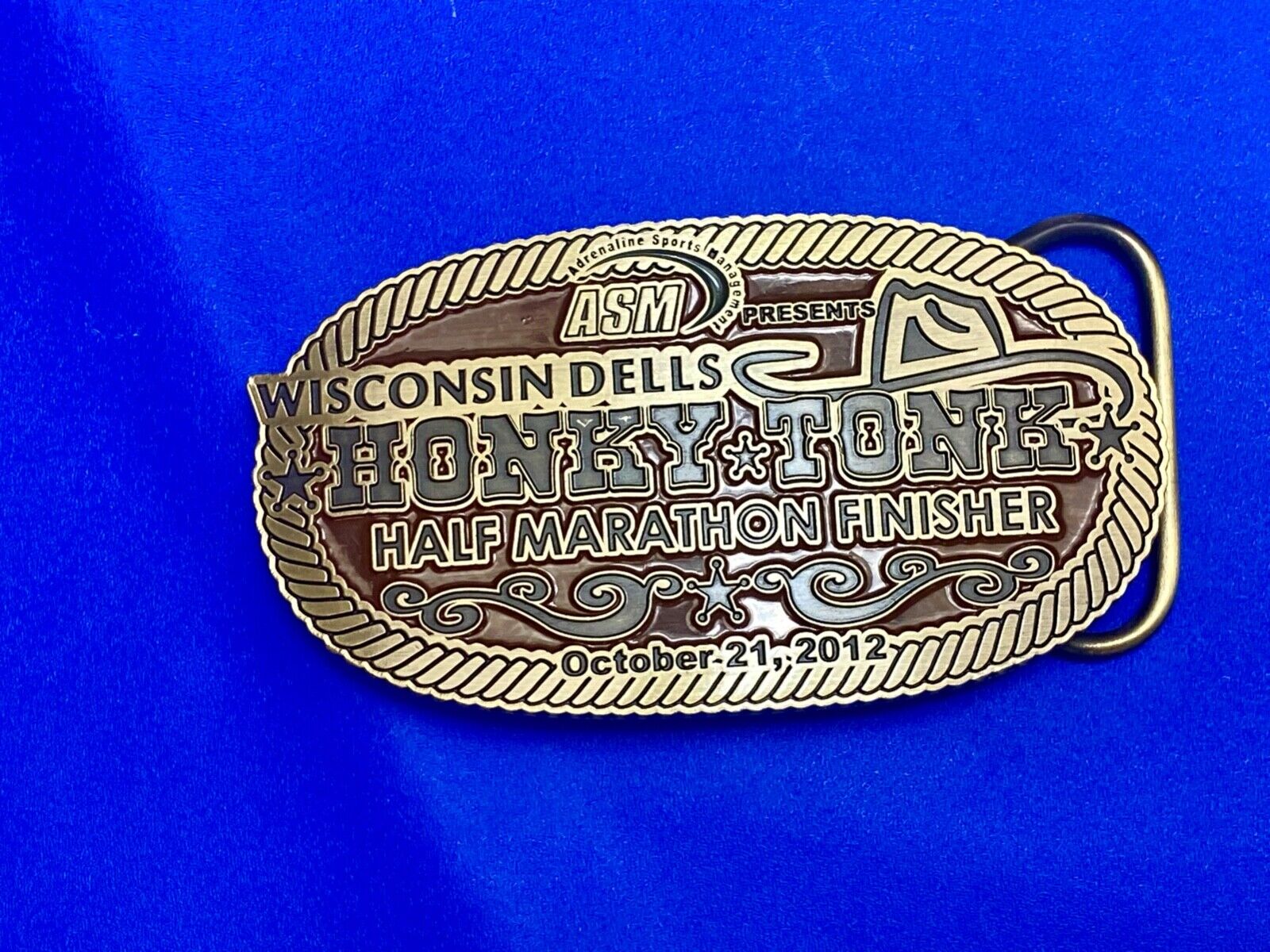 ASM Wisconsin dells Honky Tonk half marathon - finishers trophy belt buckle