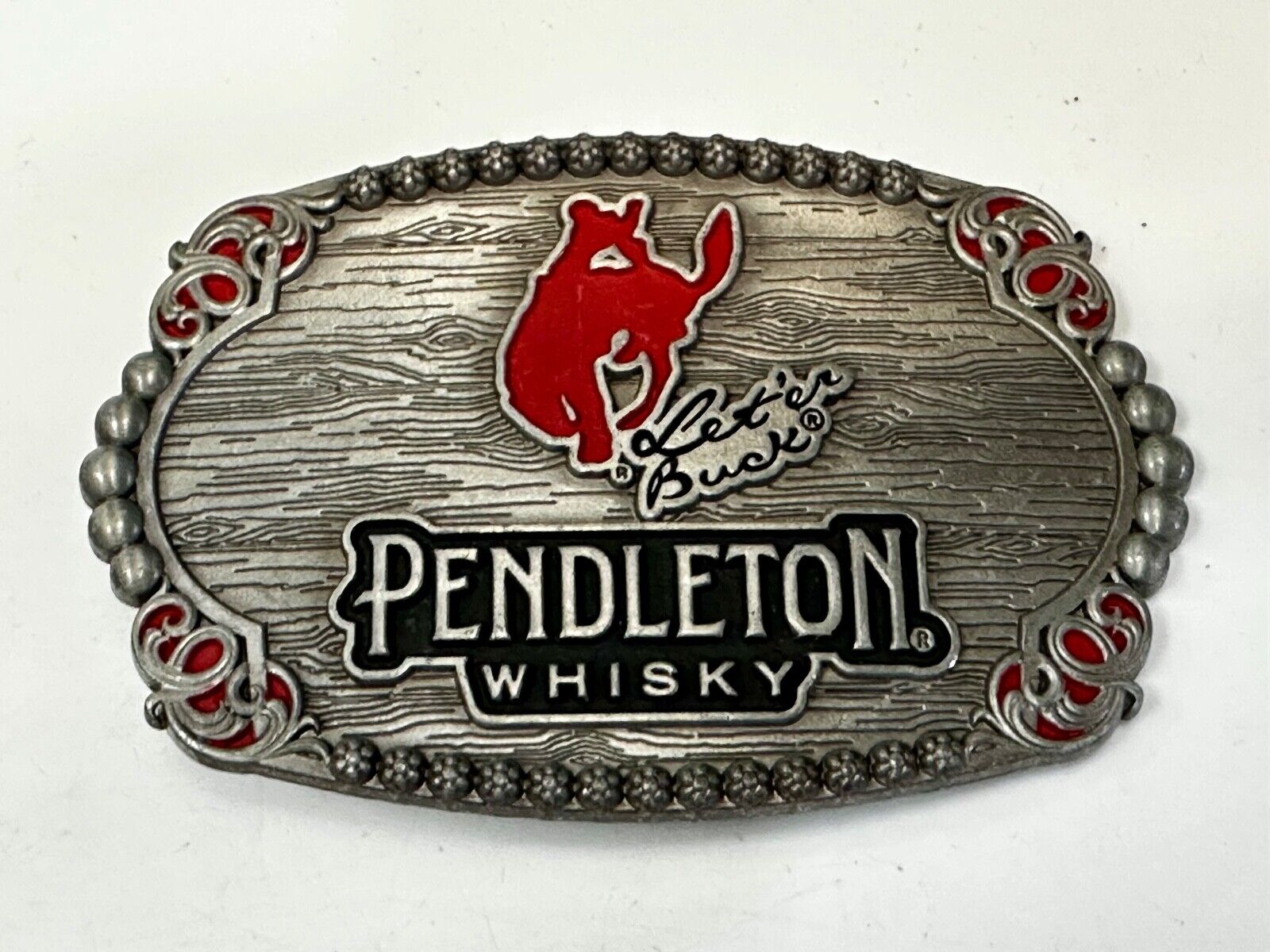 2023 Pendleton Whisky Let'er Buck Montana Silversmith Rodeo Cowboys Belt Buckle