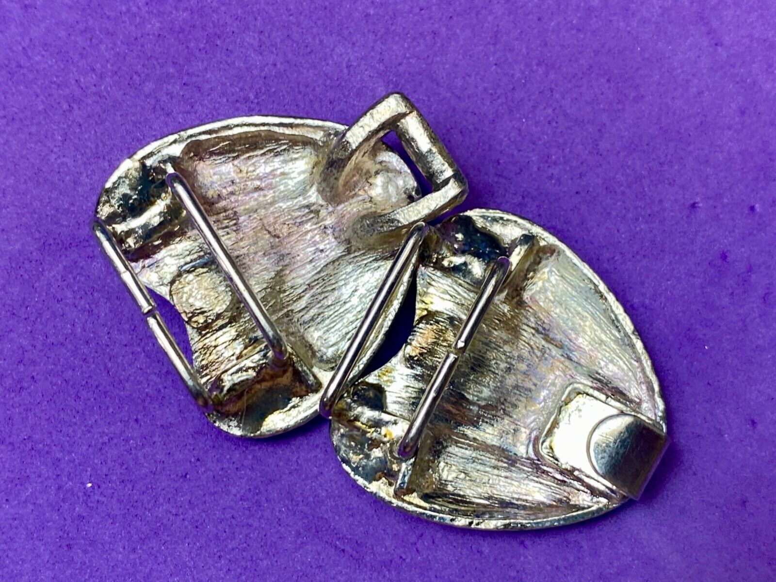 Abstract Bow Tie Shape Two piece Interlocking belt buckle
