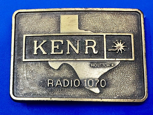 Texas KENR Houston Radio 1070 Vintage Promotional Mo Money Belt Buckle