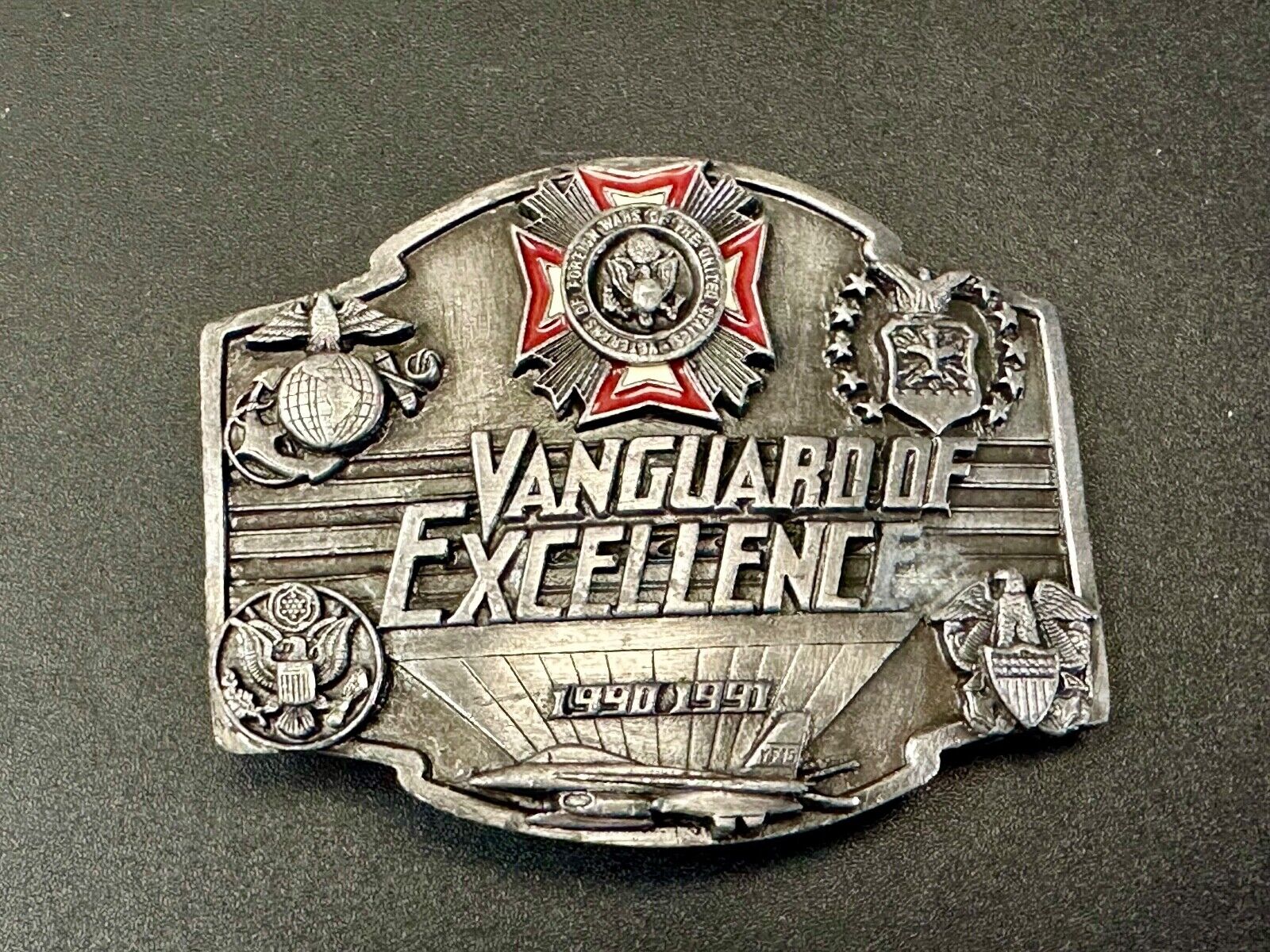 VFW Foreign Wars Veterans Vtg. Vanguard Excellence Award Siskiyou Belt Buckle