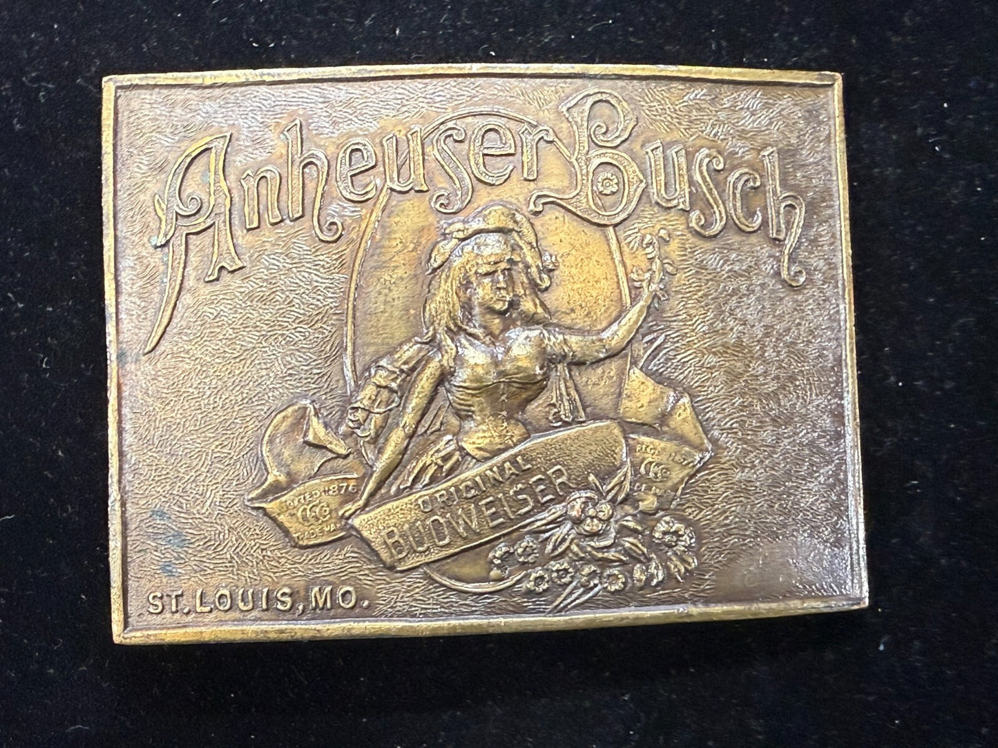 Anheuser Busch Original Budweiser St. Louis Mo. Promo Belt Buckle Bergamot B-168