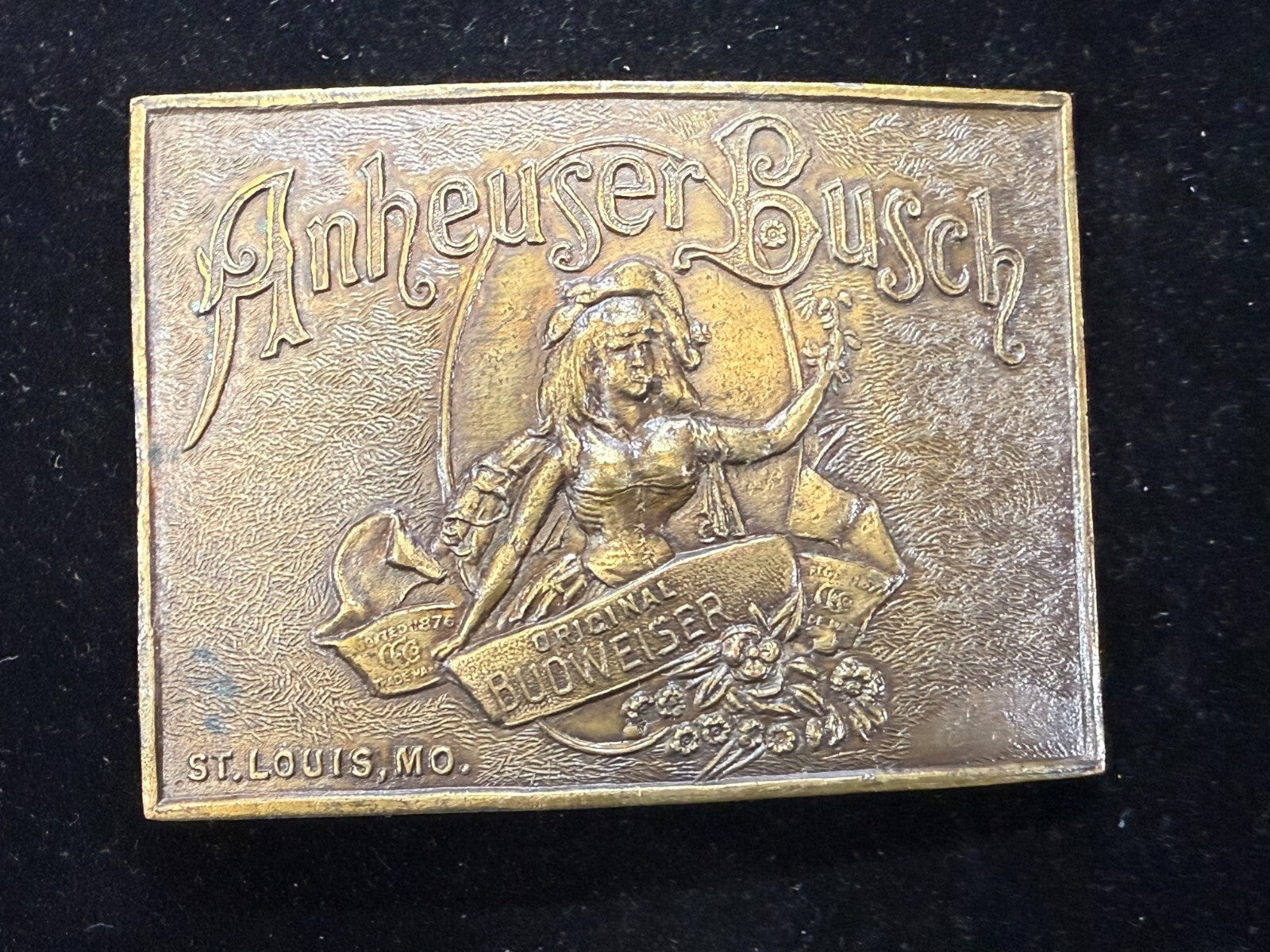 Anheuser Busch Original Budweiser St. Louis Mo. Promo Belt Buckle Bergamot B-168