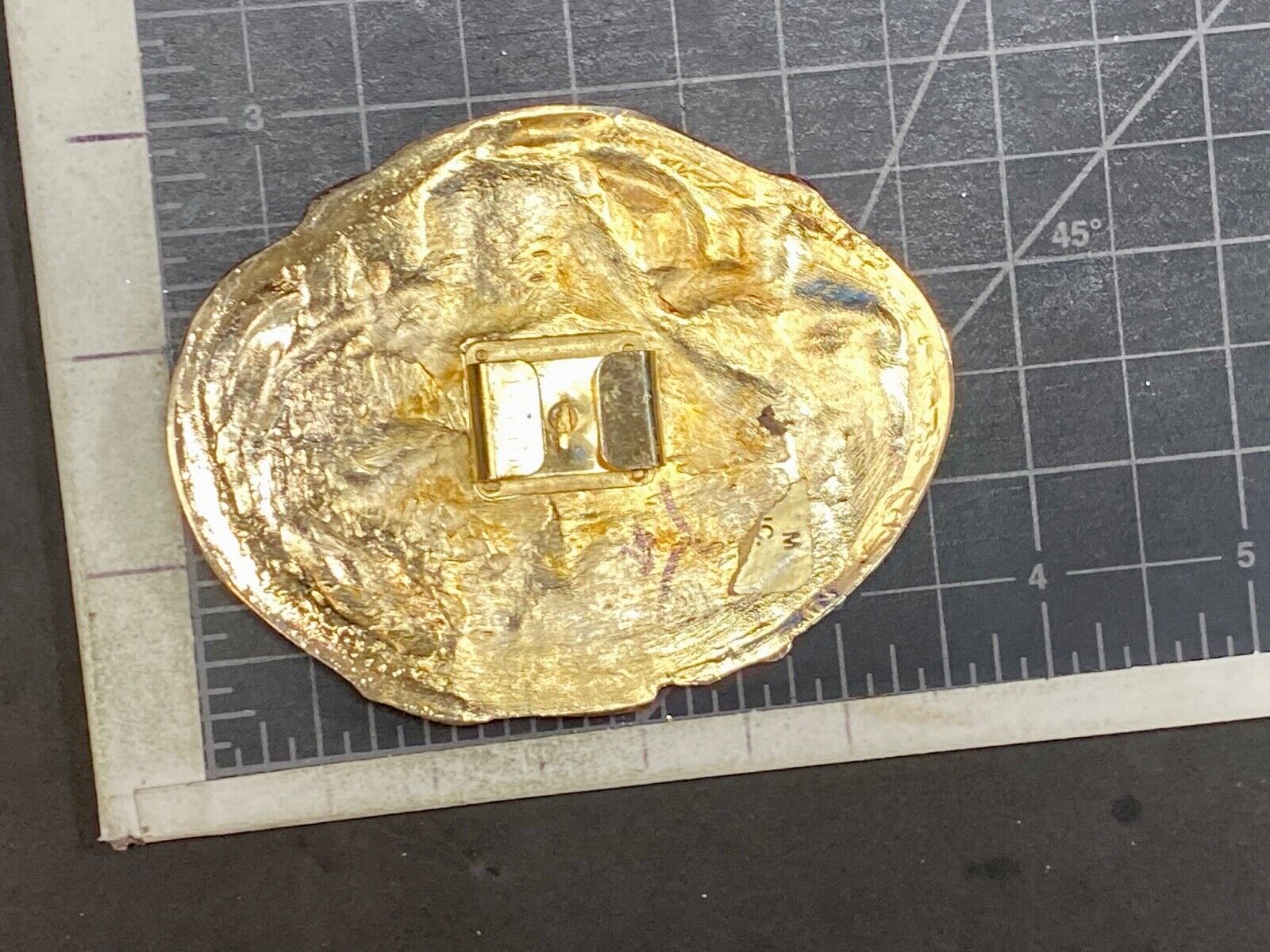 Art Nouveau Charmant Duck Figure Enamel Asian Chinoiserie Crane Belt Buckle
