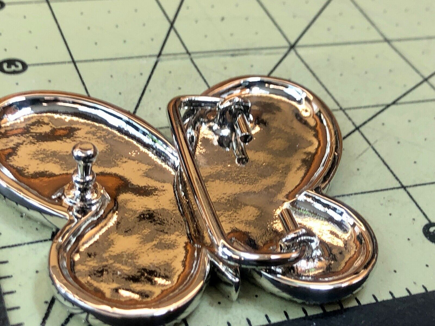 Adorable yellow figural Women's butterfly Belt Buckle w/ rhinestone accents