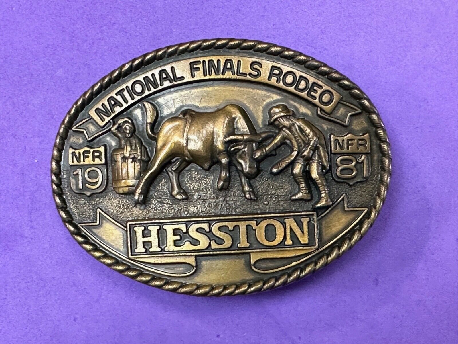 1981 HESSTON NATIONAL FINALS RODEO BELT BUCKLE 7th Edition Collectors