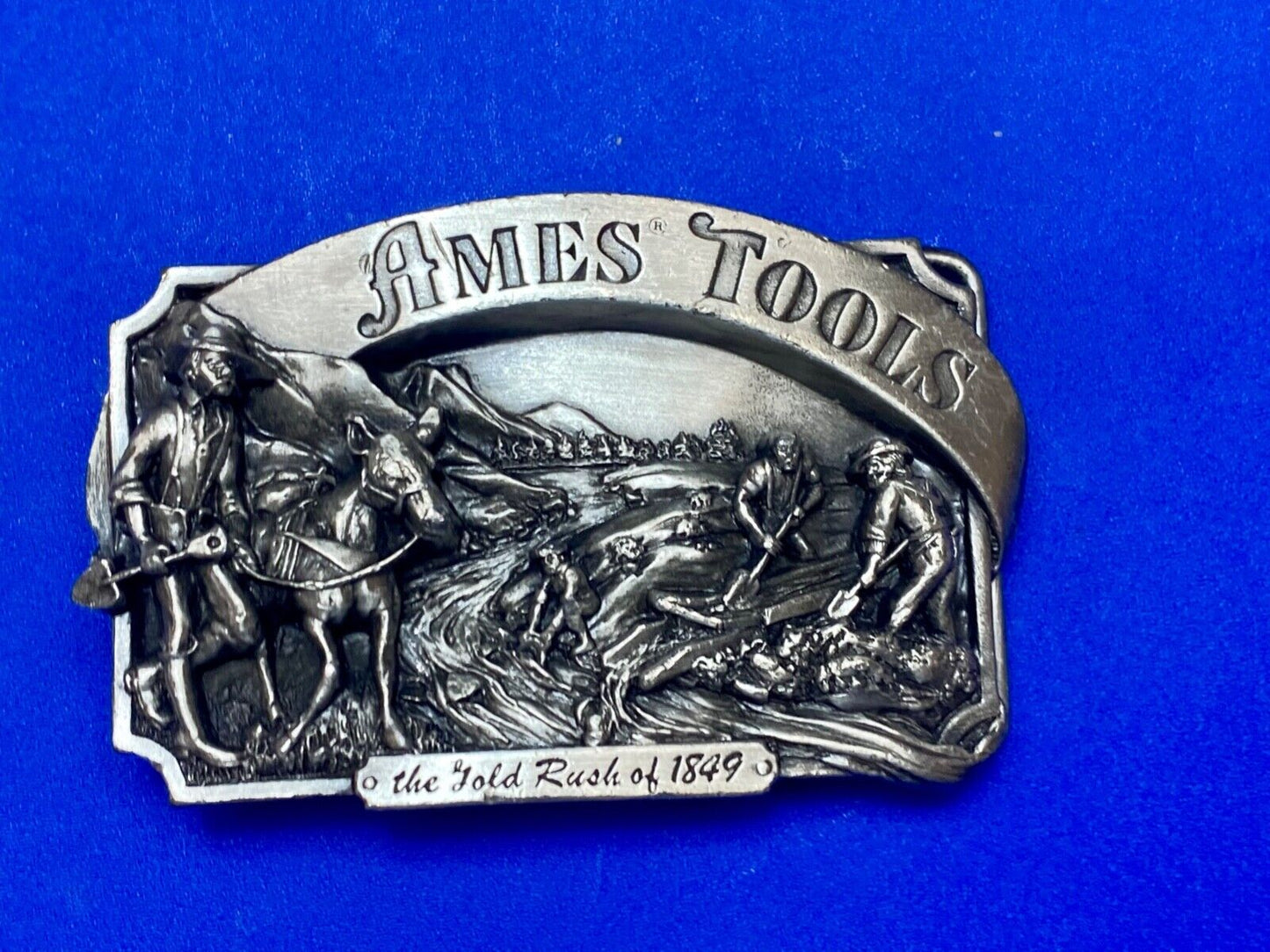 Ames Tools The gold rush of 1849 Vintage 1985 Siskiyou belt buckle