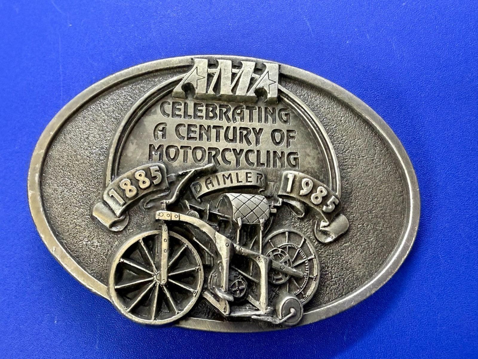 AMA American Motorcyclist Association A Century of Motorcycling Vtg. Belt Buckle