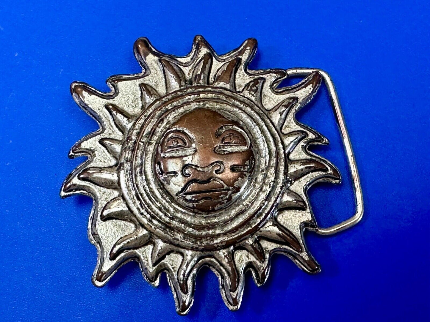 Artisan Hippie Style SUN Face - Large Figural cutout belt buckle