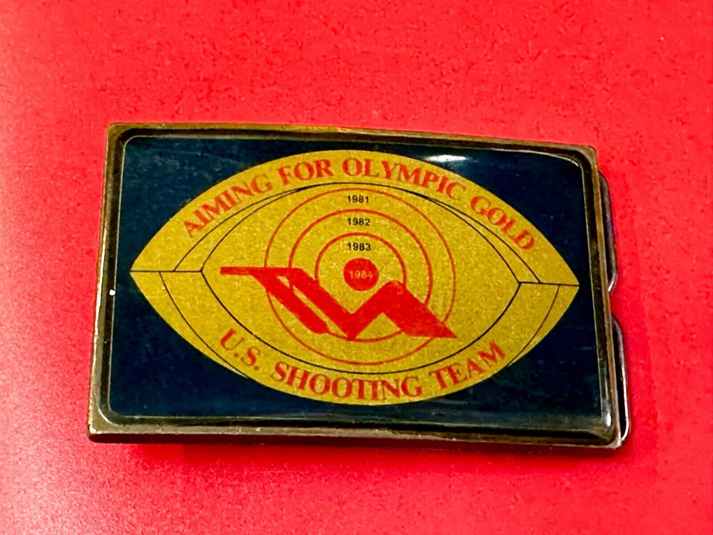 Aiming for Olympic Gold US shooting team 1984 belt buckle