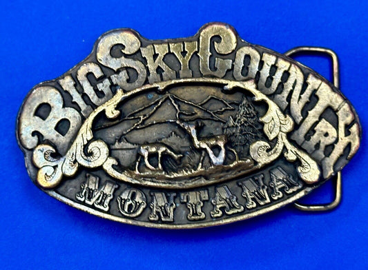 Big Sky Country Montana Vintage Collectable belt buckle by Adezy
