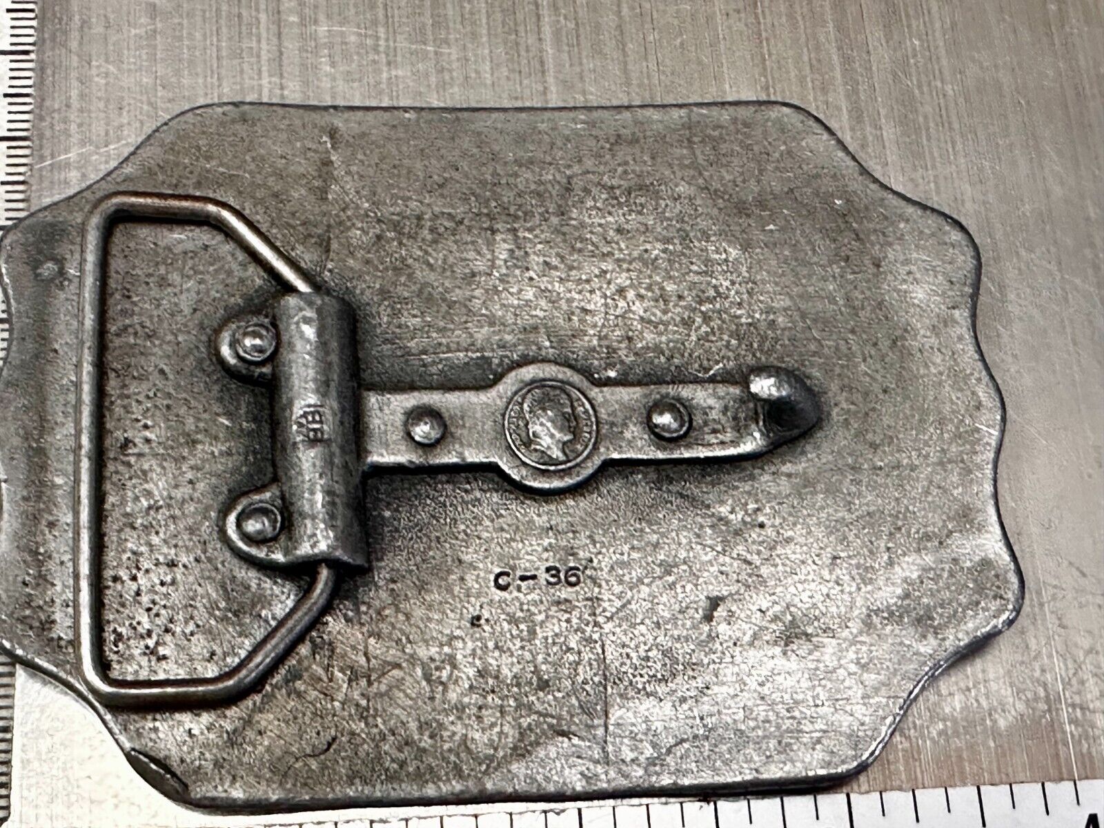 American Express Co Wells Butterfield Vintage Wells Bergamot Belt Buckle C-36