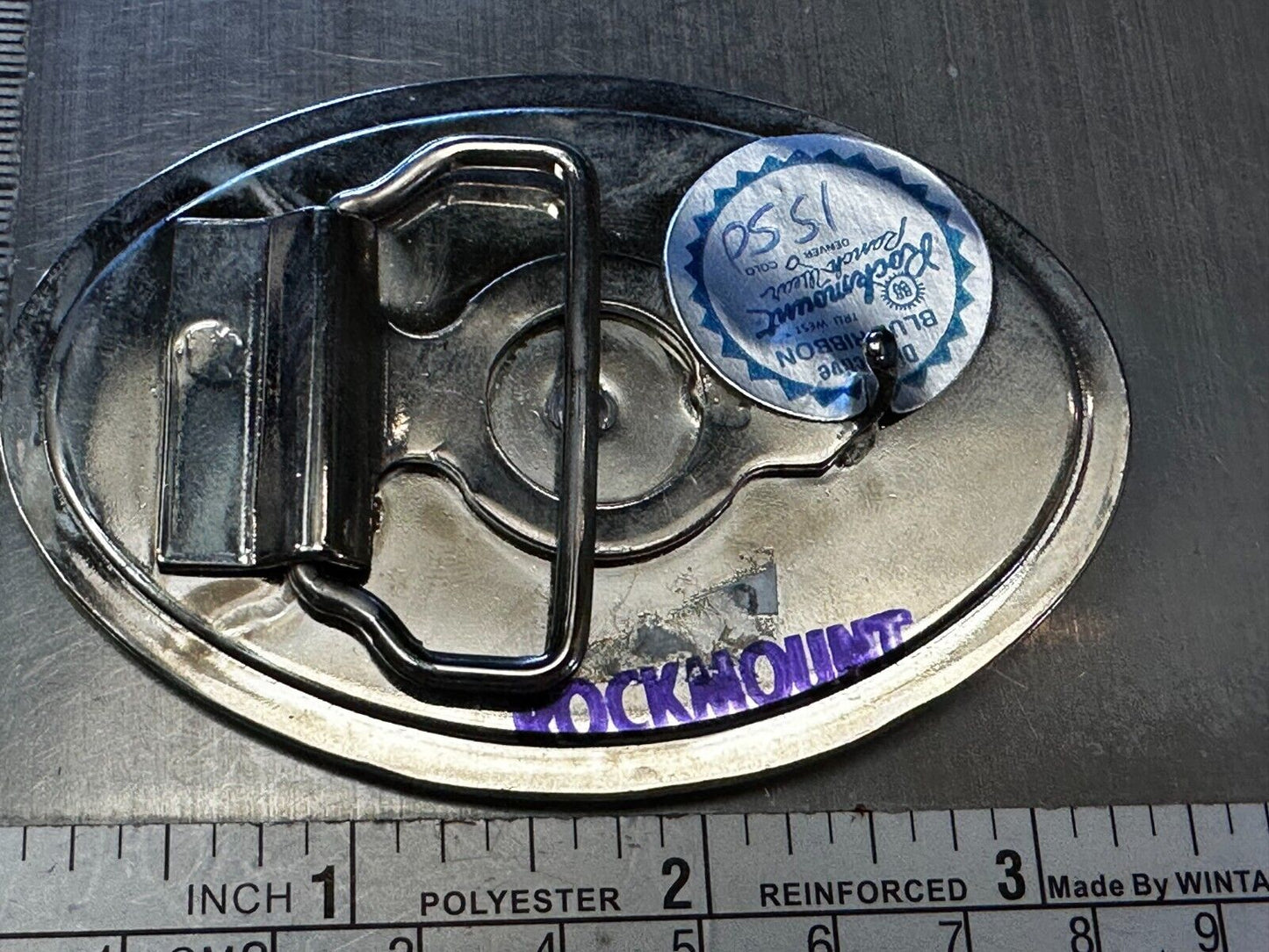 Turquoise chip inlaid Cowboys Cowgirls Longhorn Rodeo Cow Steer Oval Belt Buckle