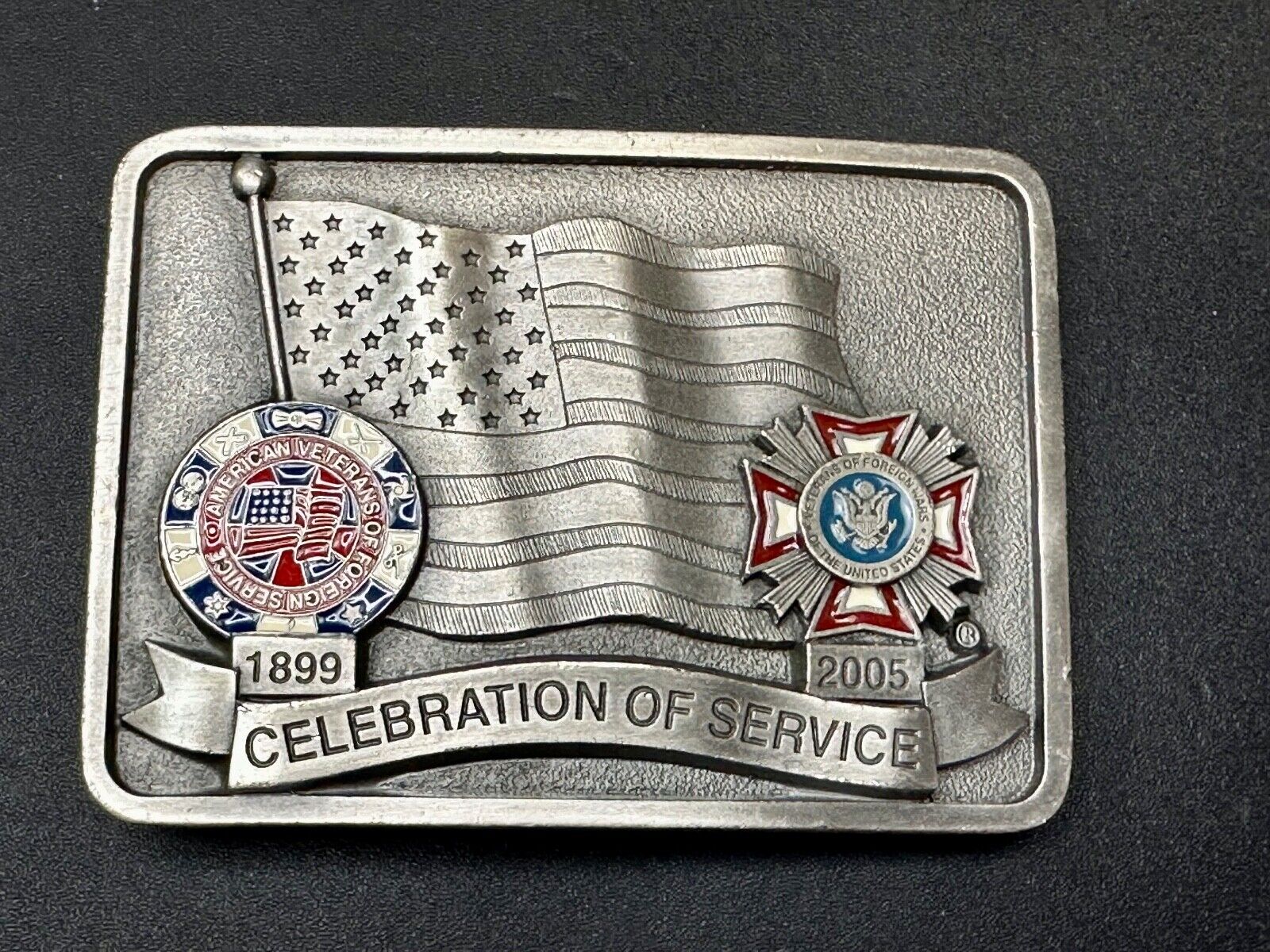 Veterans of foreign wars Celebration of Service Vintage Belt Buckle  1899 - 2005