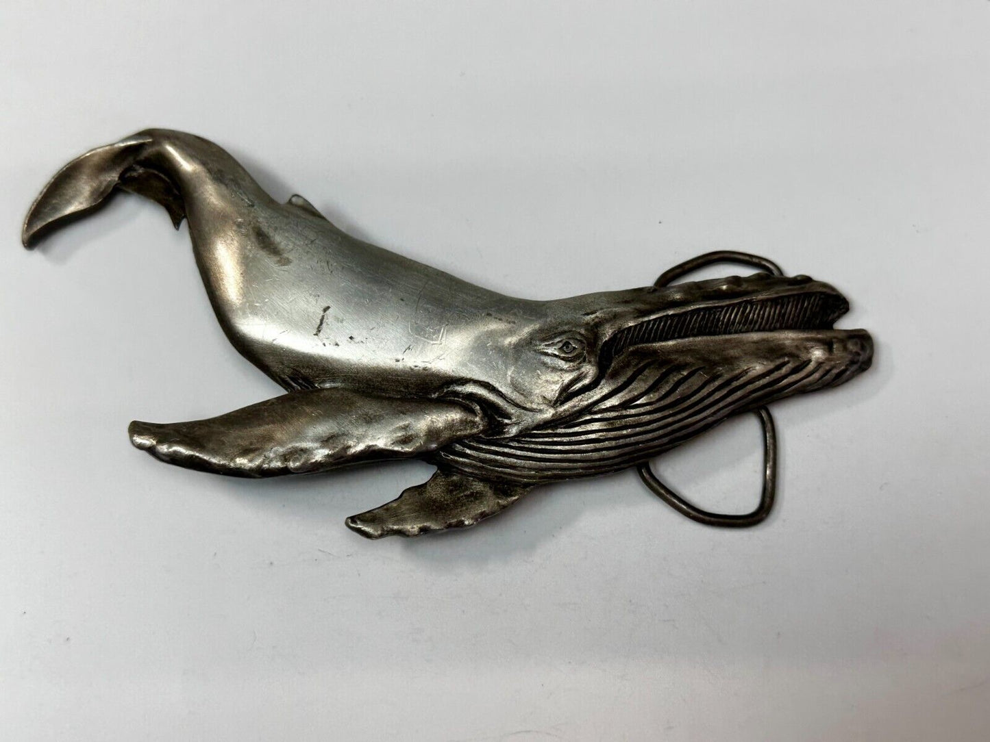 Vinegaroon Foundries Blue Whale Large Figural Pewter Late 70'S Belt Buckle
