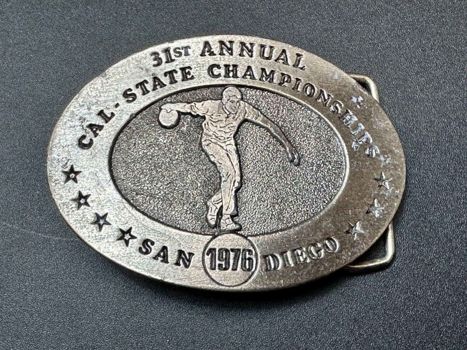 31st State Annual California Championship San Diego 1976 Bowling Belt Buckle
