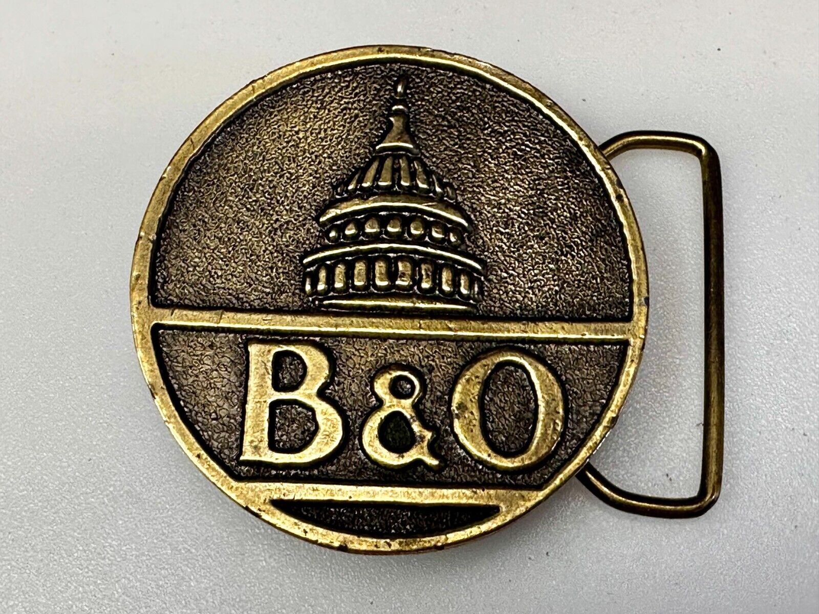 B & O  Baltimore and Ohio Railroad Vintage 1974 Belt Buckle by Lewis Buckle Co.