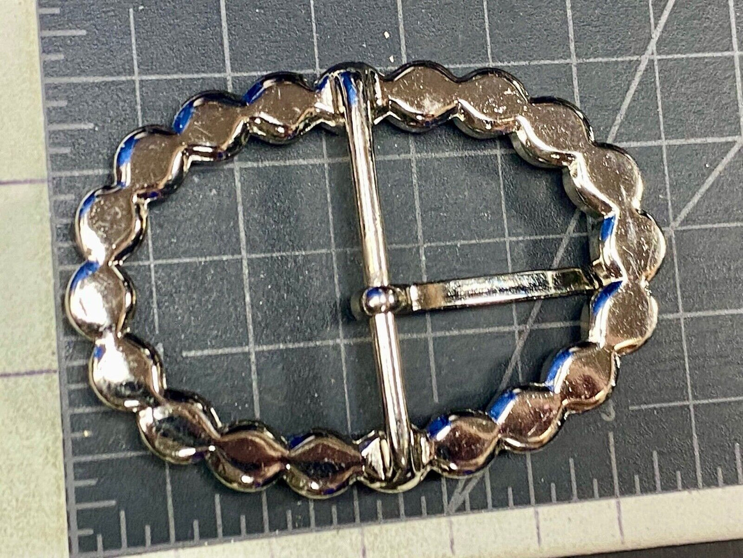 Antique? Rhinestone covered simple silver tone victorian vibe belt buckle 