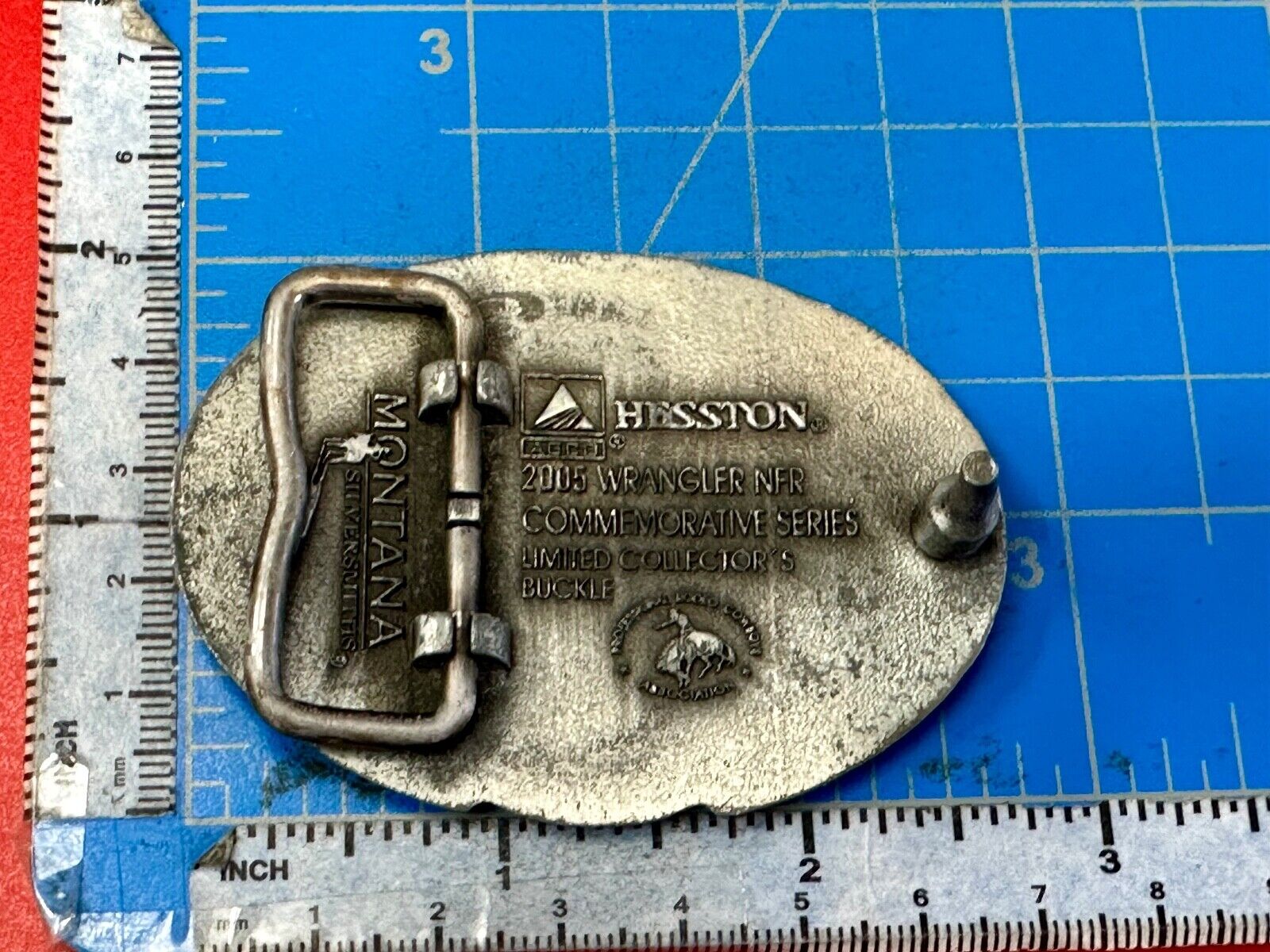 2005 NFR Cattle Rodeo Roping Cowboy Montana Silversmiths award SMALL belt buckle