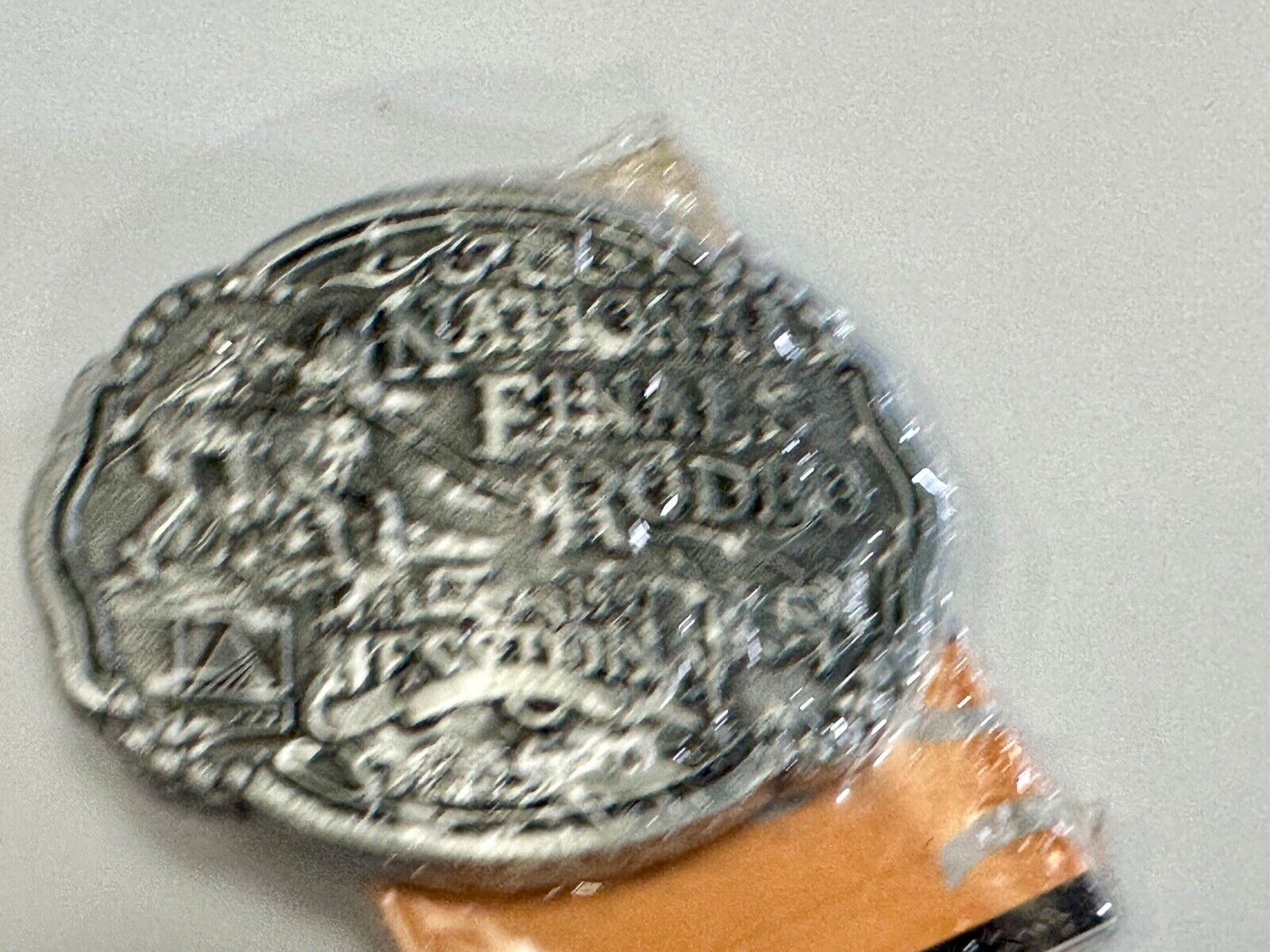 1997 Youth Sized Hesston National Finals Rodeo Bull Riding Cowboys belt buckle 