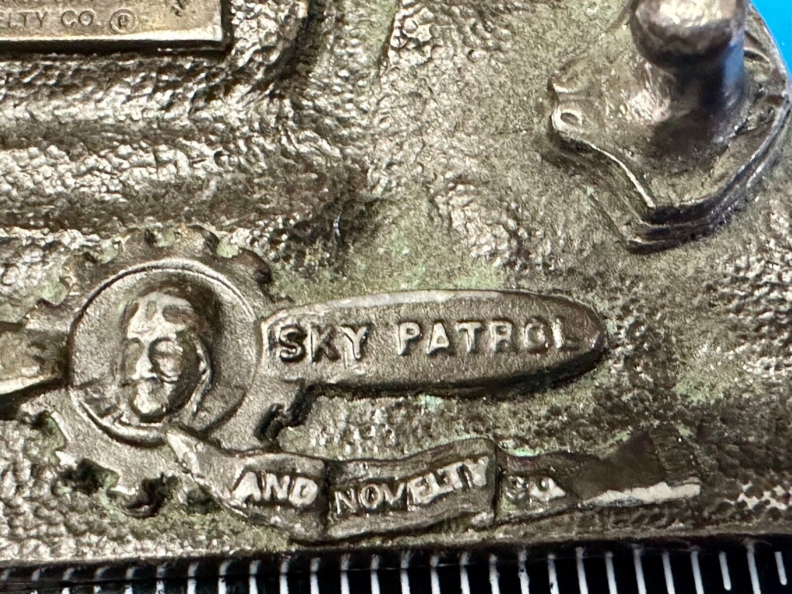 Train Steam Locomotive Vintage 1977 Cutout RR Cast Hawks Sky Patrol Belt Buckle