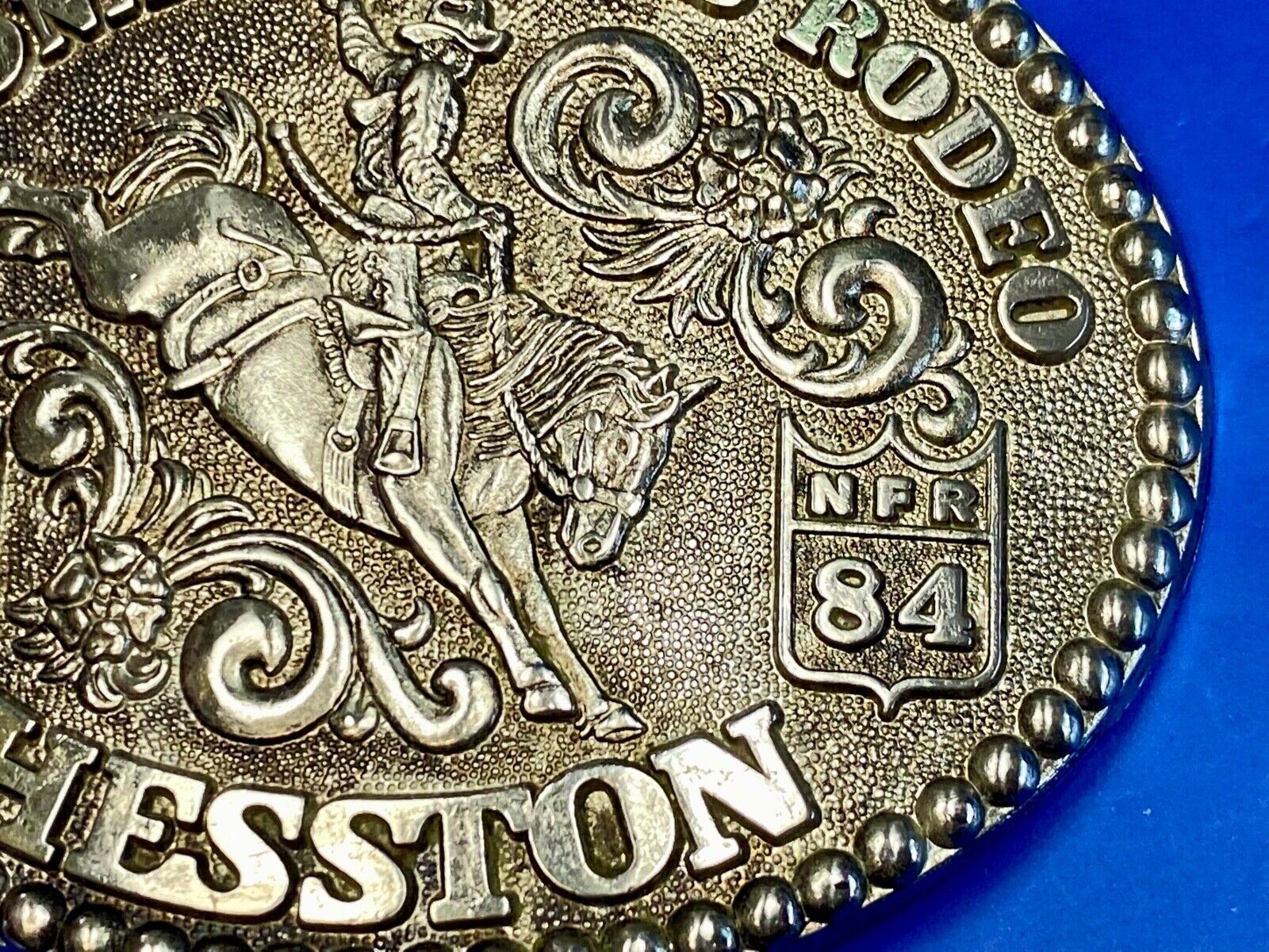 1984 Adult Size Nfr National Finals Rodeo Belt Buckle By Fred Fellows