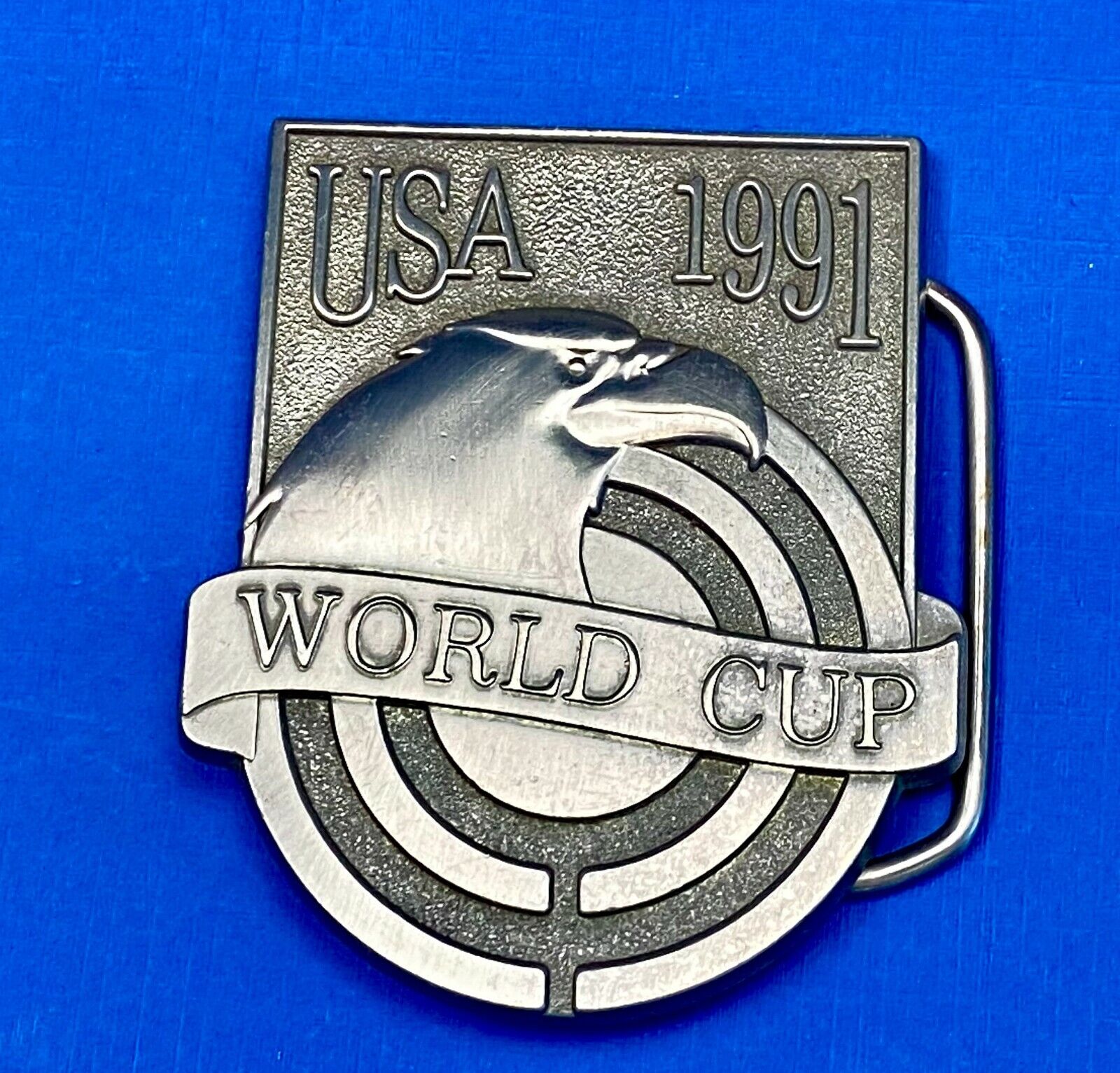 Usa World Cup 1991 Pewter American Eagle Emblem Belt Buckle