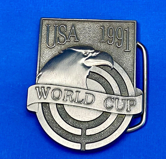 Usa World Cup 1991 Pewter American Eagle Emblem Belt Buckle