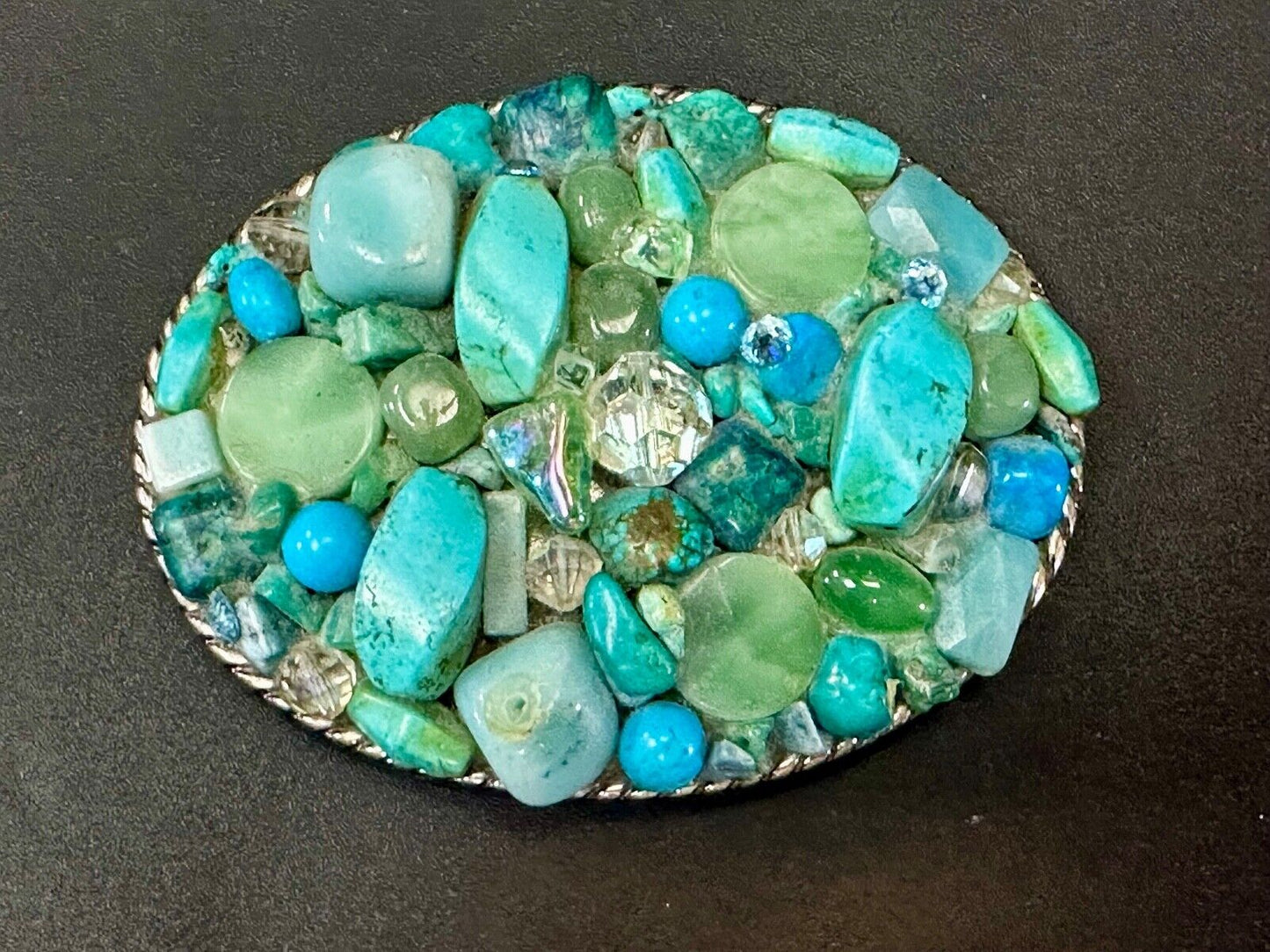 Artisan Mixed Material Turquoise color theme Belt Buckle by Ivan