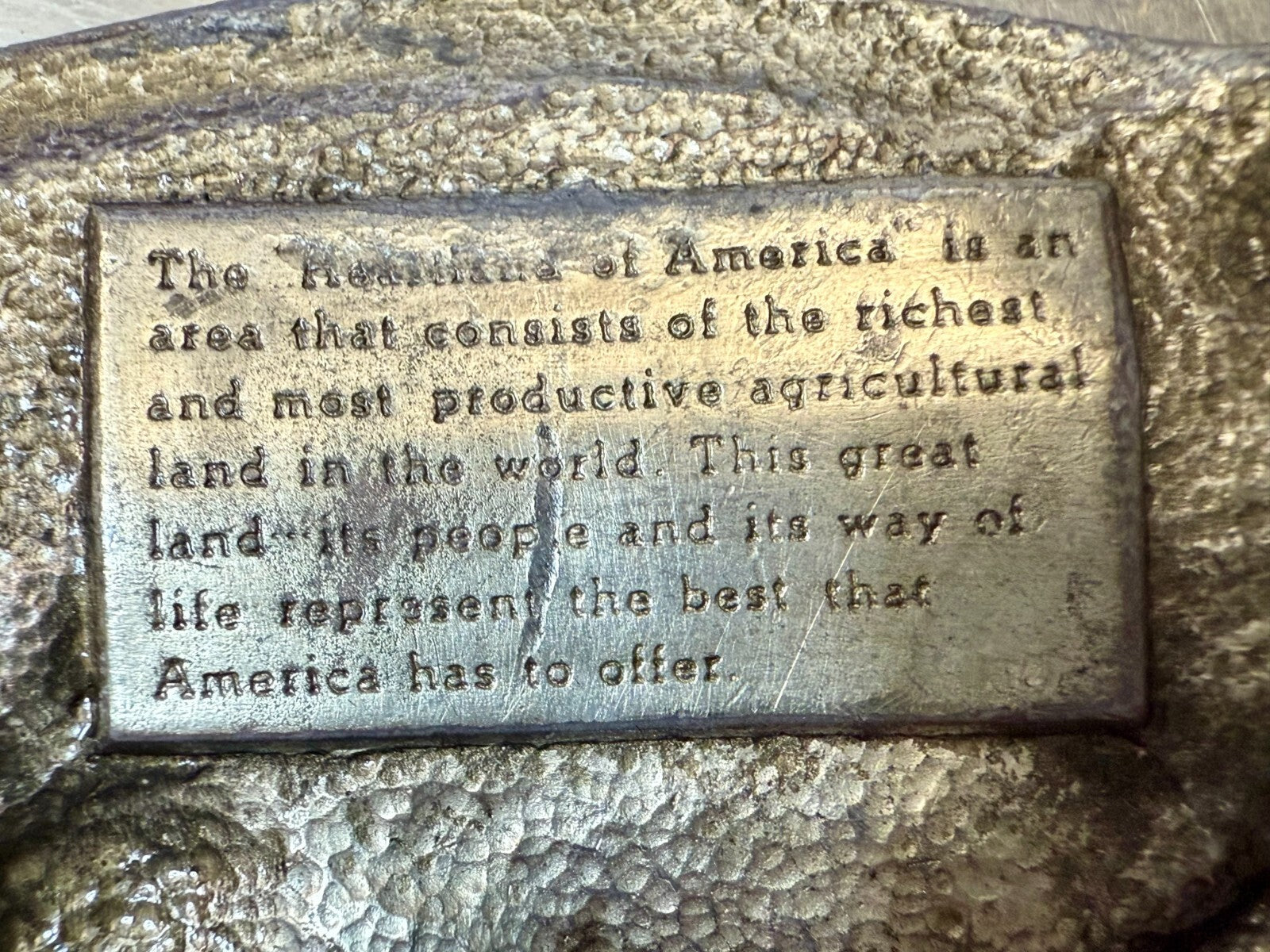 The Great State of Iowa The Heartland of America Vintage Siskiyou Belt Buckle