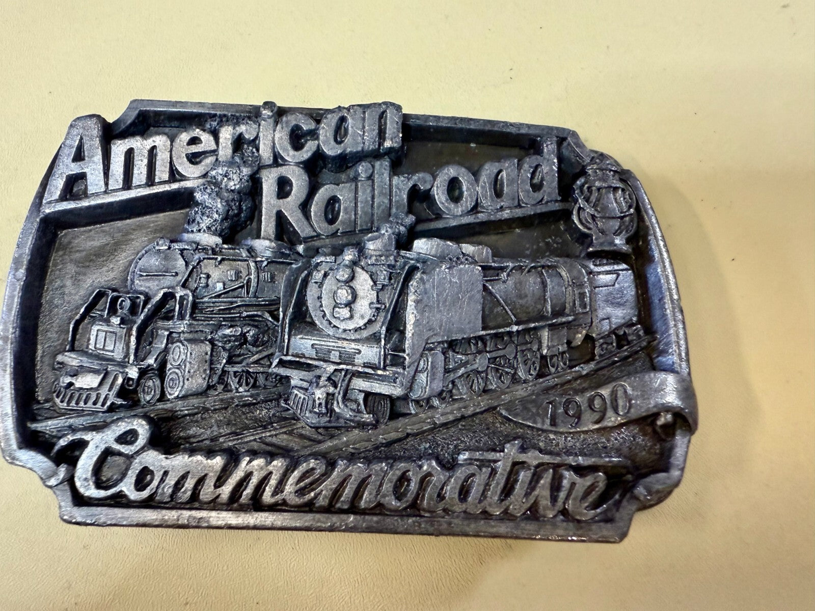 American Railroad Commemorative Locomotive Train 1990 Arroyo Grande Belt Buckle