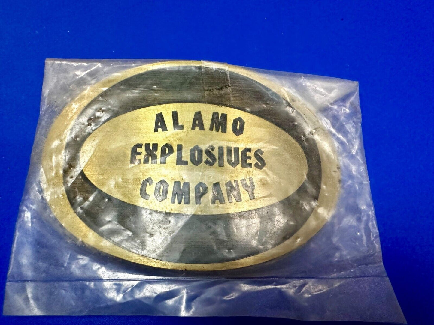 Alamo Texas Explosives Company Mine Company Belt Buckle - Metal Arts O.K.C
