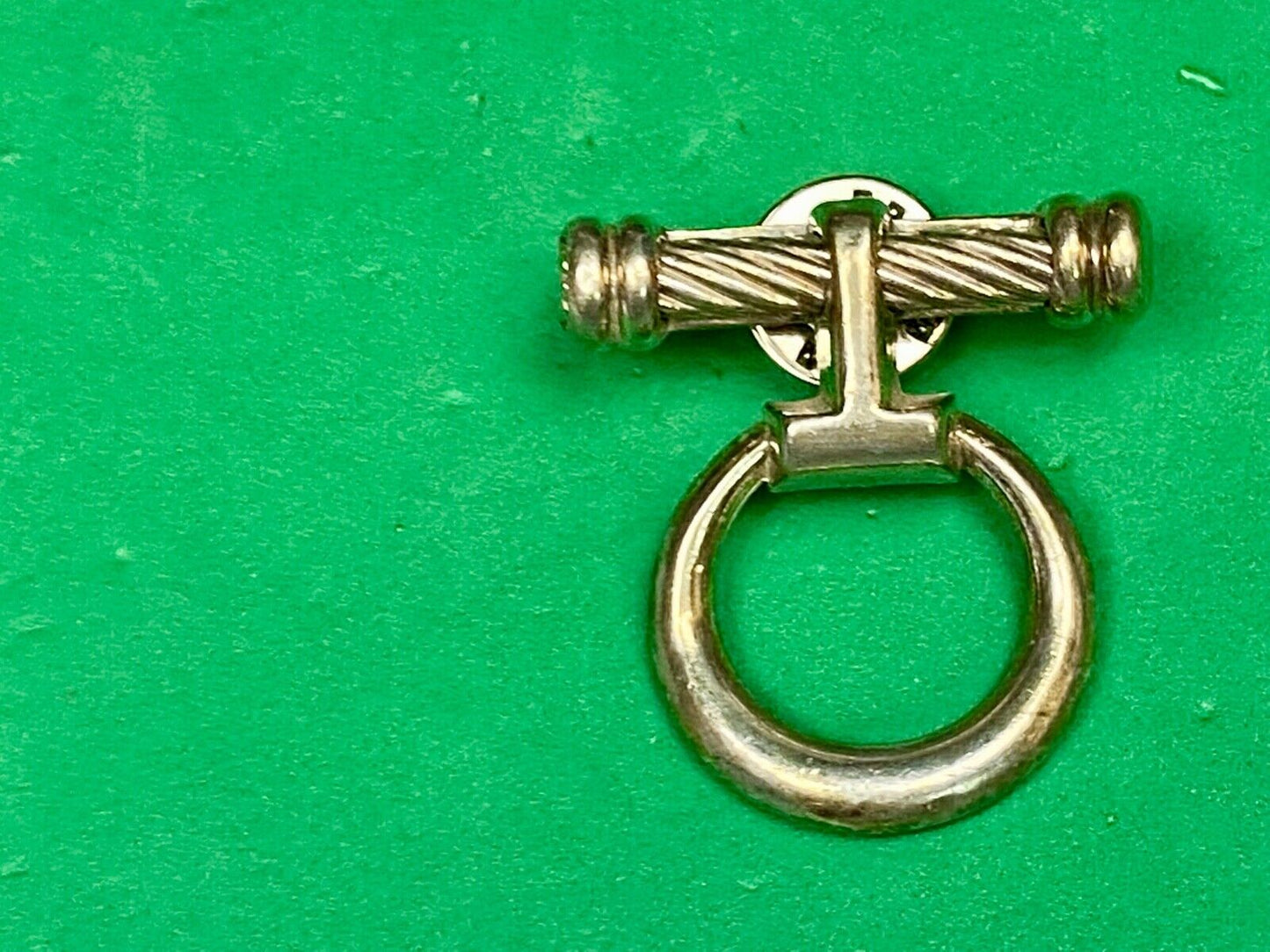 Vintage Cylinder & Round Door Knocker? Stirrup? Sterling Silver 925 Brooch