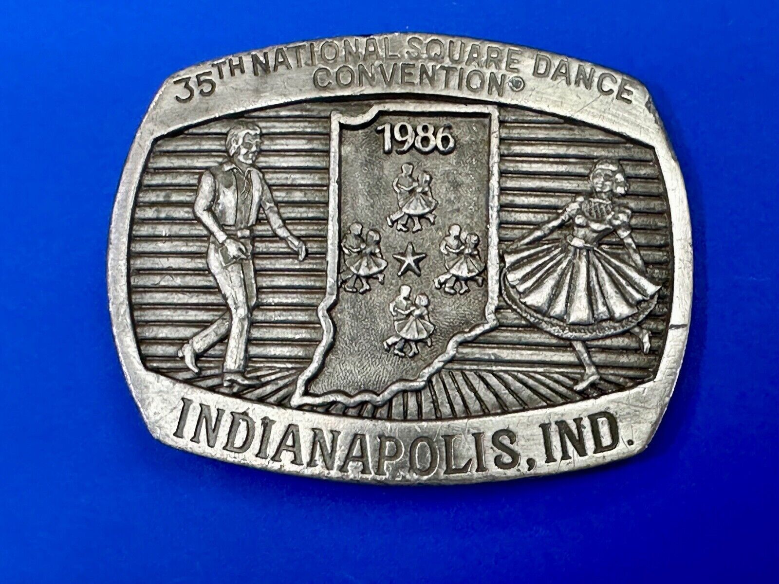 35th National Square Dance Convention 1986 Indianapolis IN Vintage belt buckle