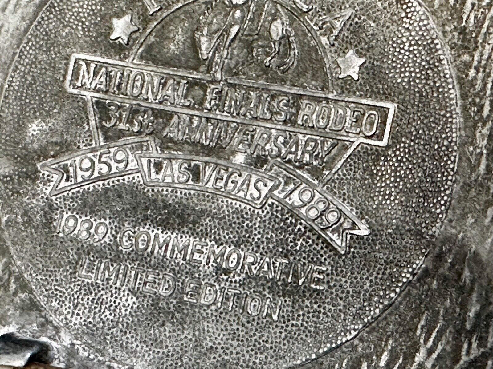 1989 NFR NATIONAL FINALS RODEO COWBOY BELT BUCKLE LAS VEGAS