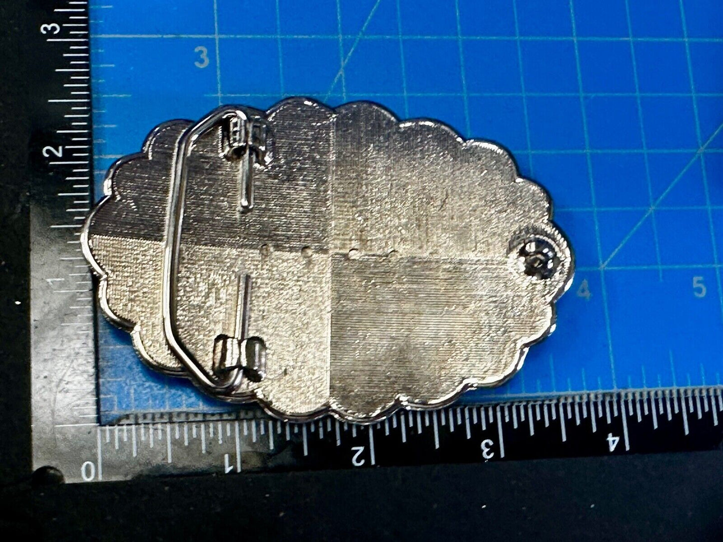 22 x 30 mm Silver & Blue Blank Belt Buckle TO GLUE Your Cabochon Gem Stone