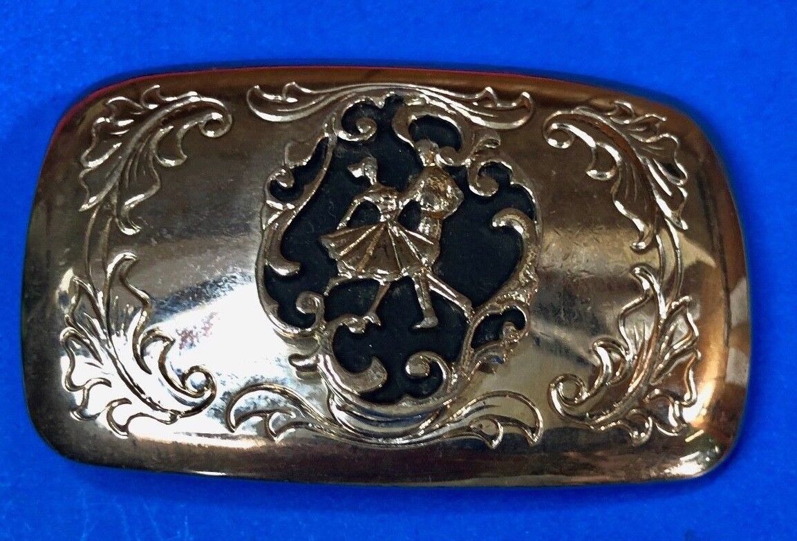 USA Made Western Belt Buckle - Square Line Country Music Dancing Couple Lovers
