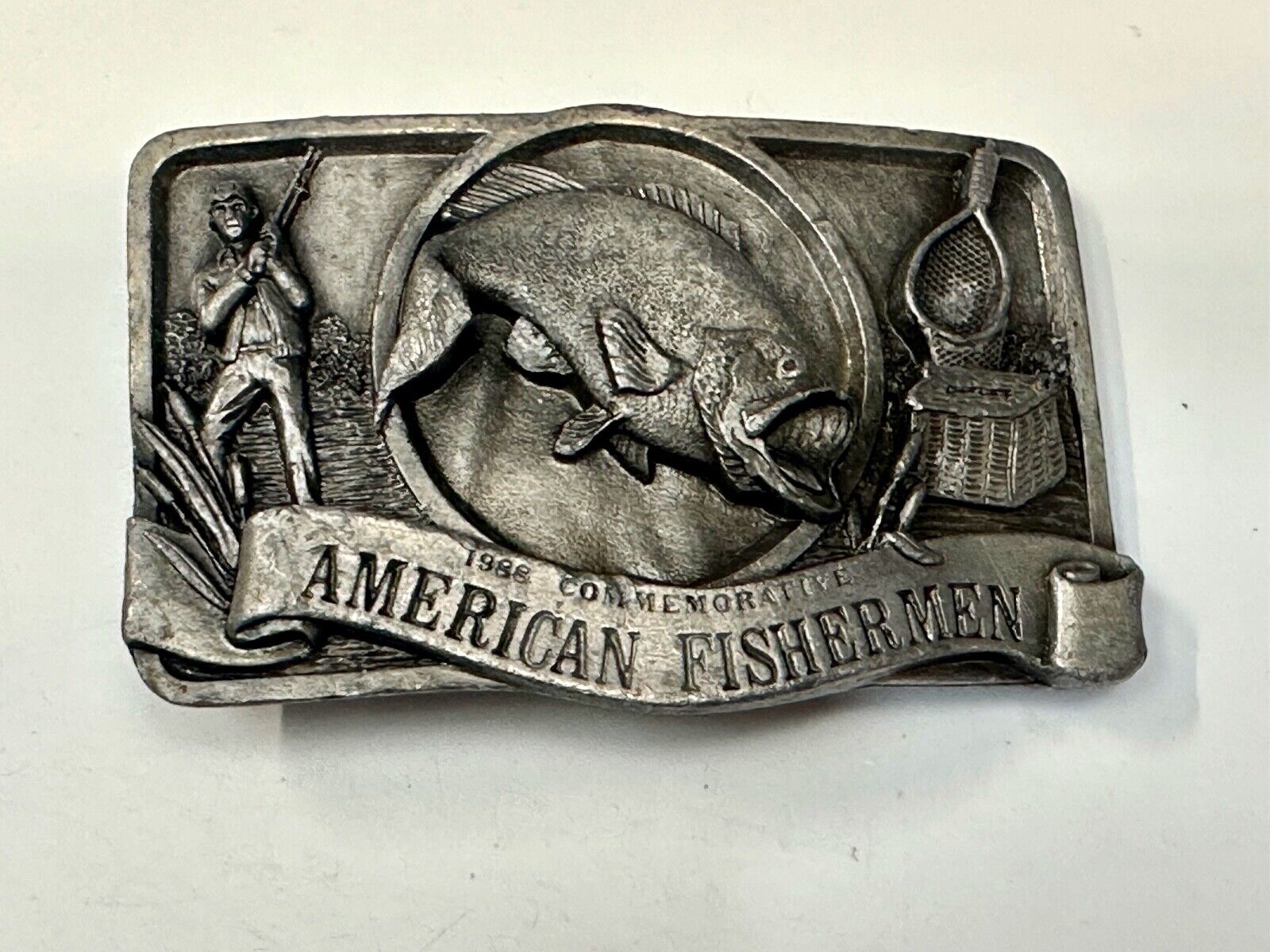1988 American Fisherman Commemorative Arroyo Grande Fish Sport belt buckle