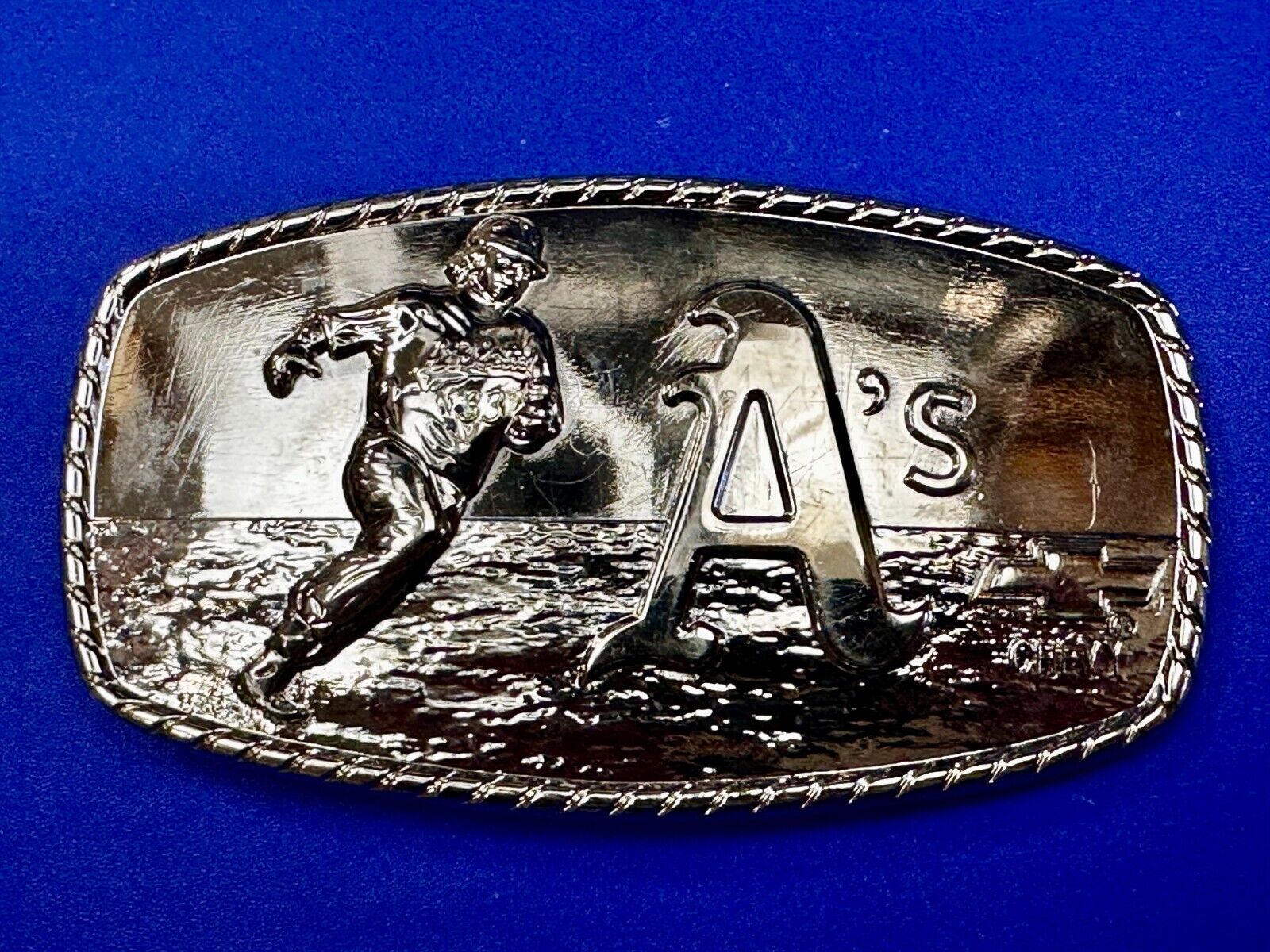 A's Baseball Logo Athletics Sports Oakland CA Silver Color Wide Belt Buckle