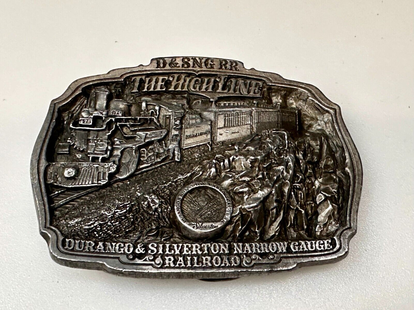 Train Rail Road Durango & Silverton Narrow Gauge C+J Vintage 1980s  Belt Buckle