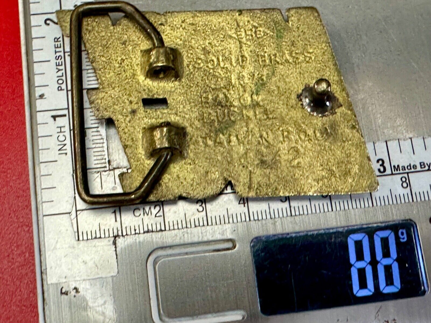 VINCE  custom name cutout block letter solid brass belt buckle by Baron Buckles
