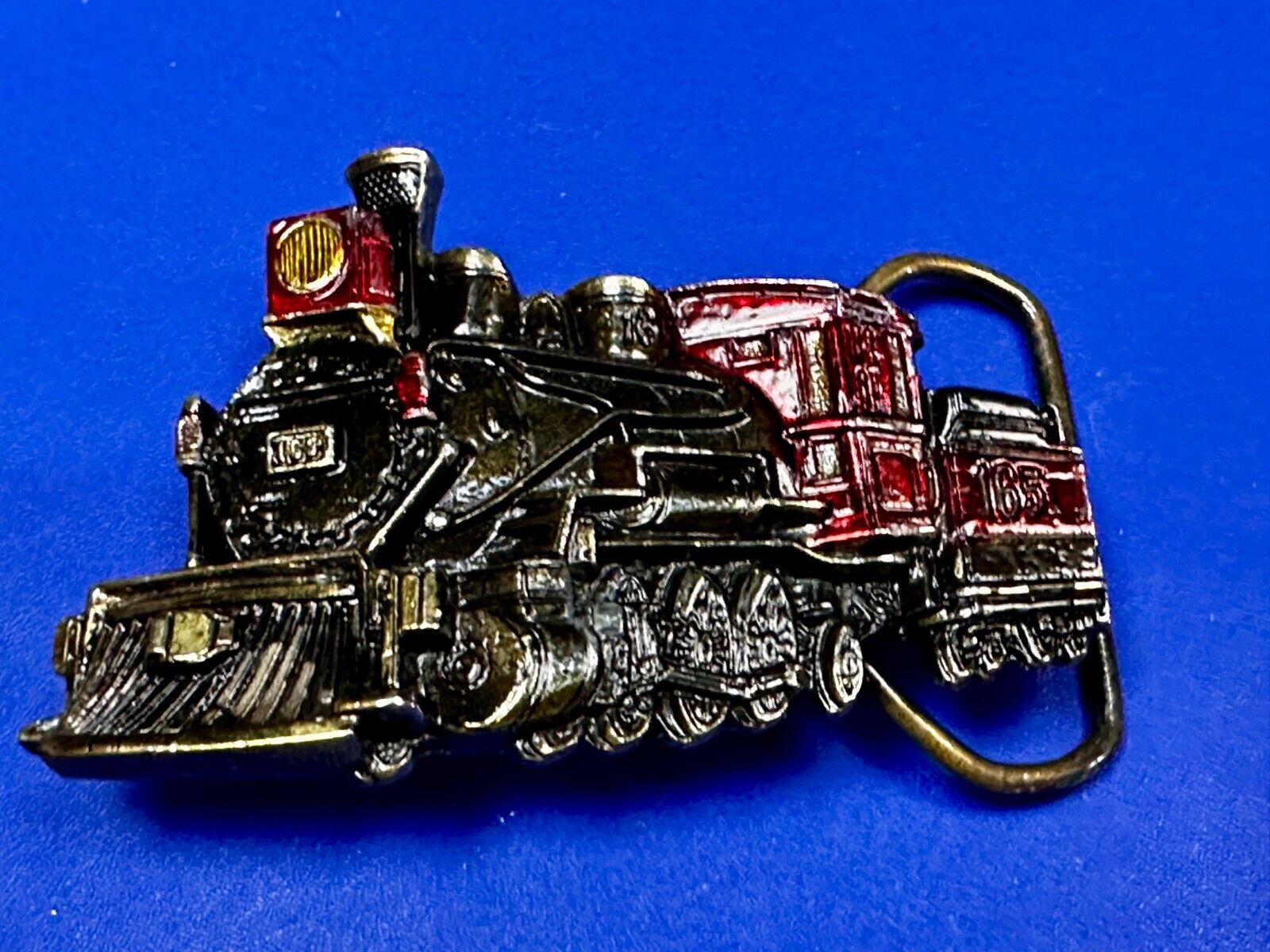 165 Red Locomotive RailRoad Train Vtg. 1981 The Great American Belt Buckle Co