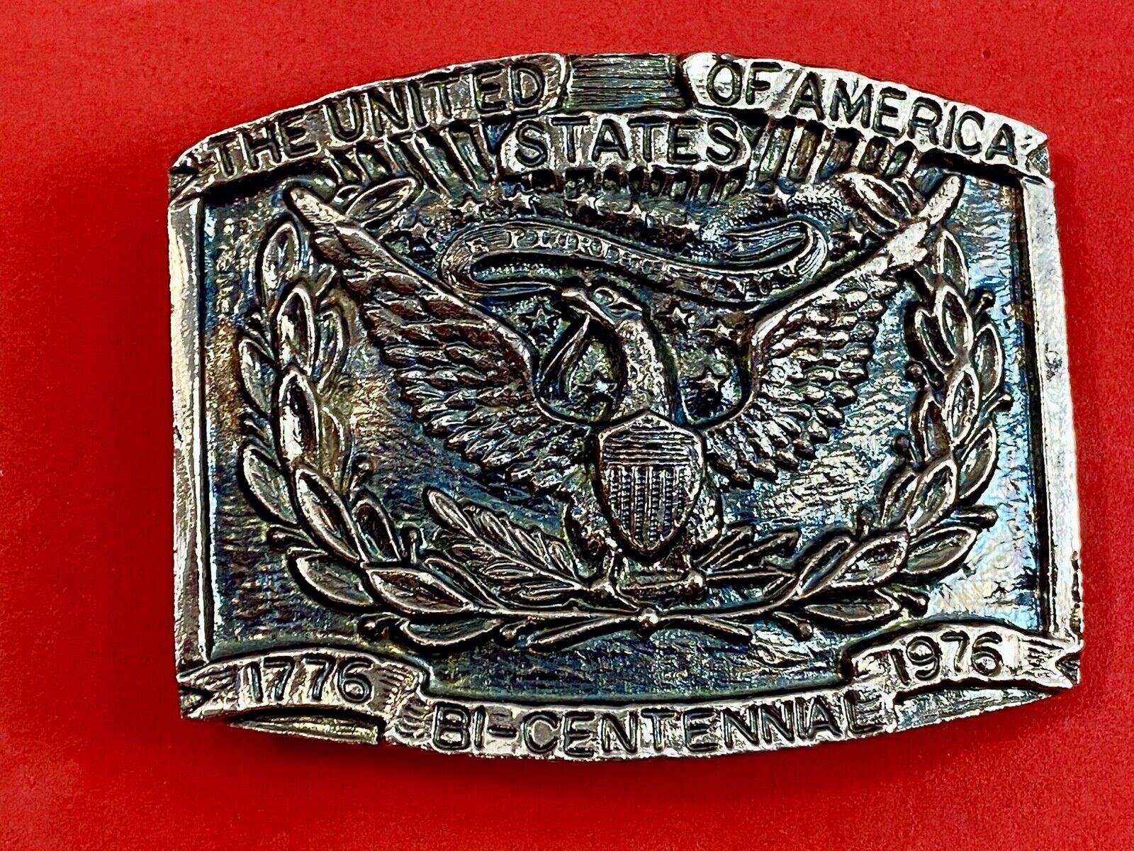 1776 Bi-Centennial celebration of USA belt buckle by Dina & Hicks Los Altos 