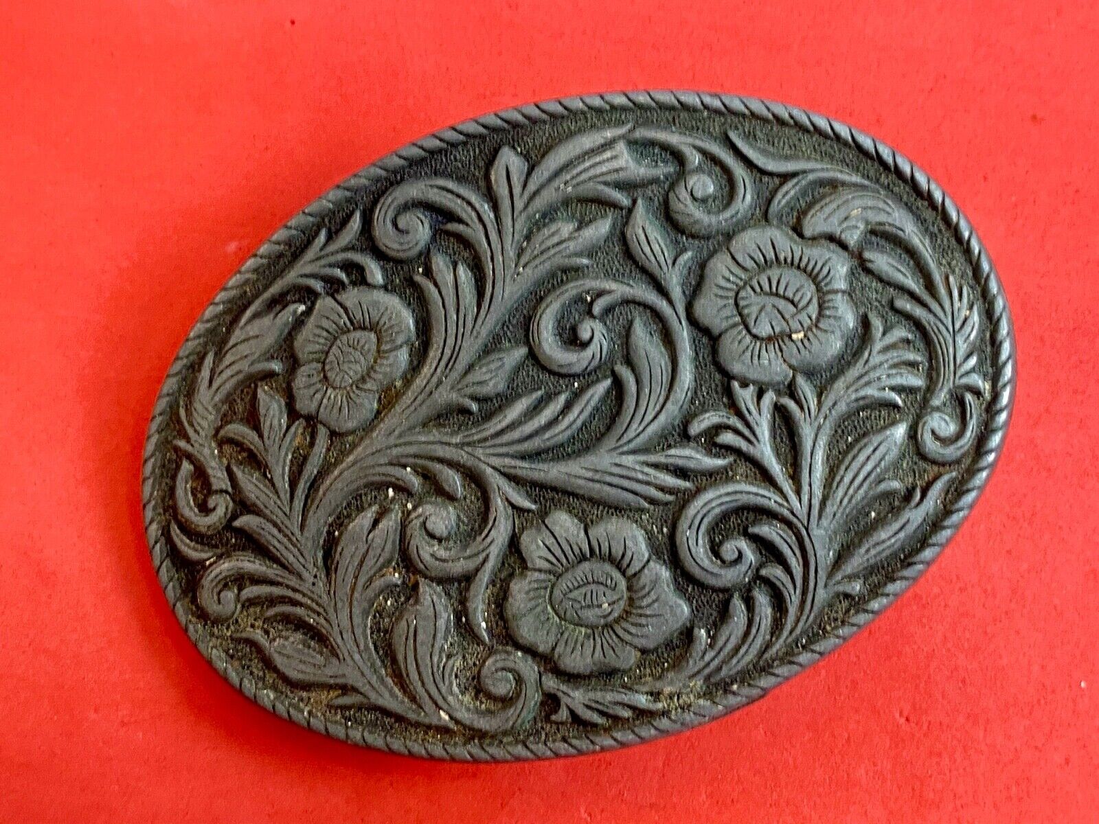 4" WIDE WESTERN COWBOY DRESS FLOWER SWIRL BELT BUCKLE 